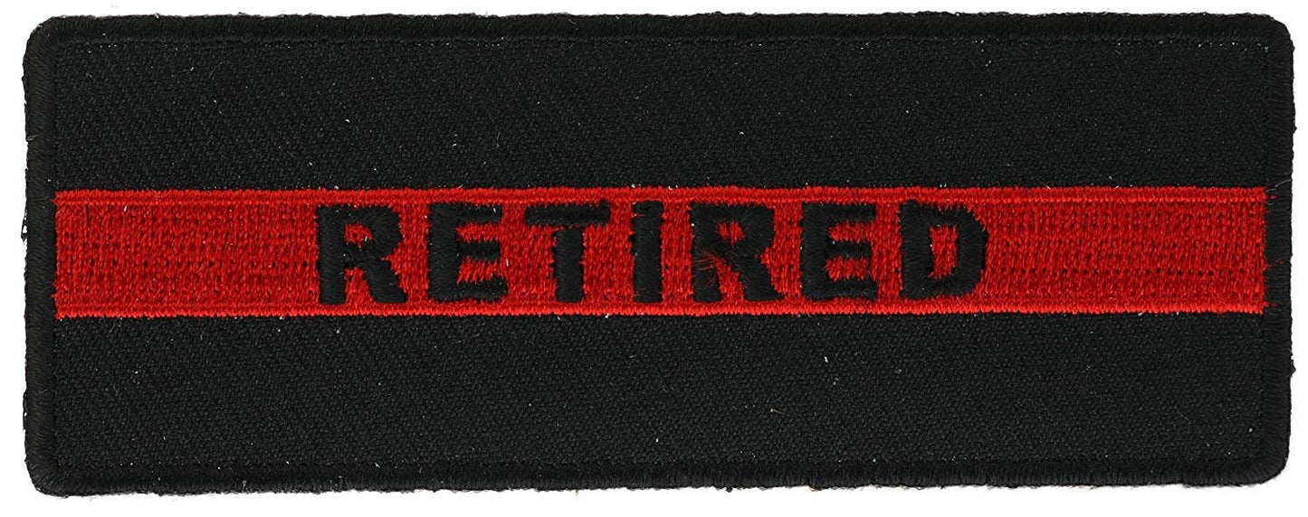 RETIRED Thin RED Line Stripe Firefighter Embroidered Patch