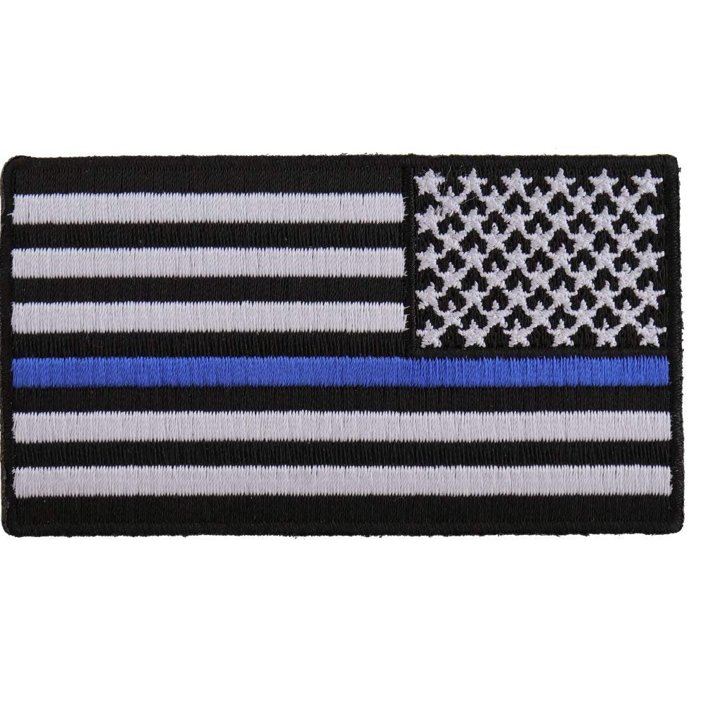 THIN BLUE LINE American Flag Reversed Police Law Enforcement Patch