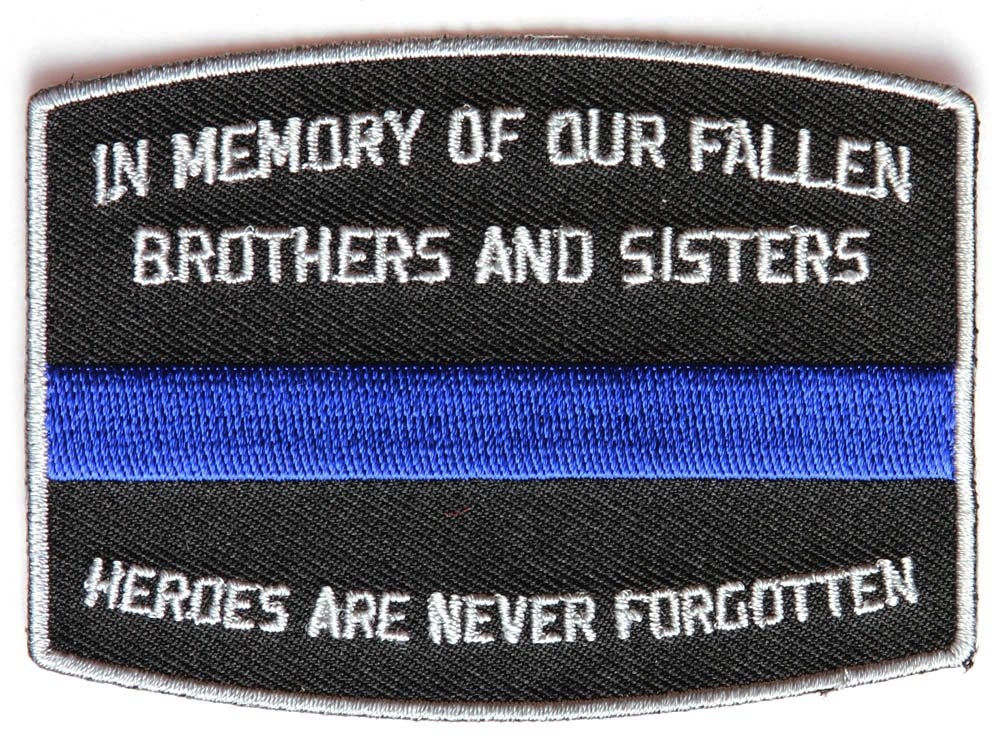 FALLEN POLICE OFFICER Memorial Blue Line Embroidered Patch Craft Supply
