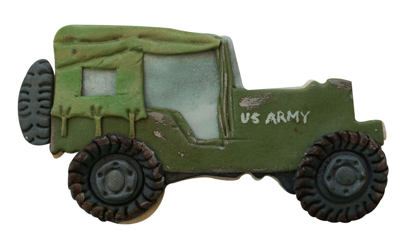 MILITARY TRUCK Cookie Cutter Metal 4.25 Inches - Army Marines Party Stencil Fondant