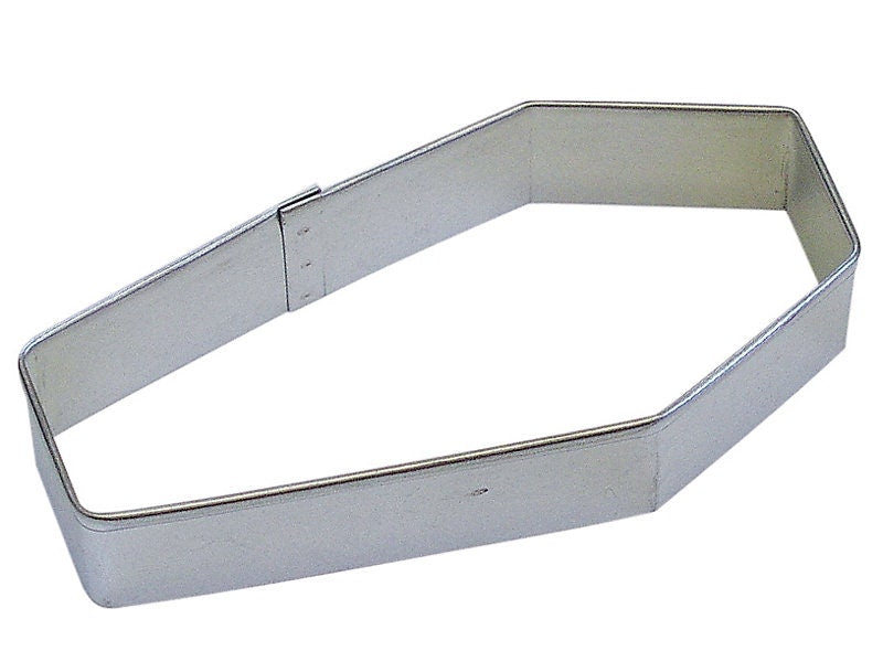 COFFIN Cookie Cutter Metal 4 Inches - Halloween Funeral Casket Death Stencil Fondant