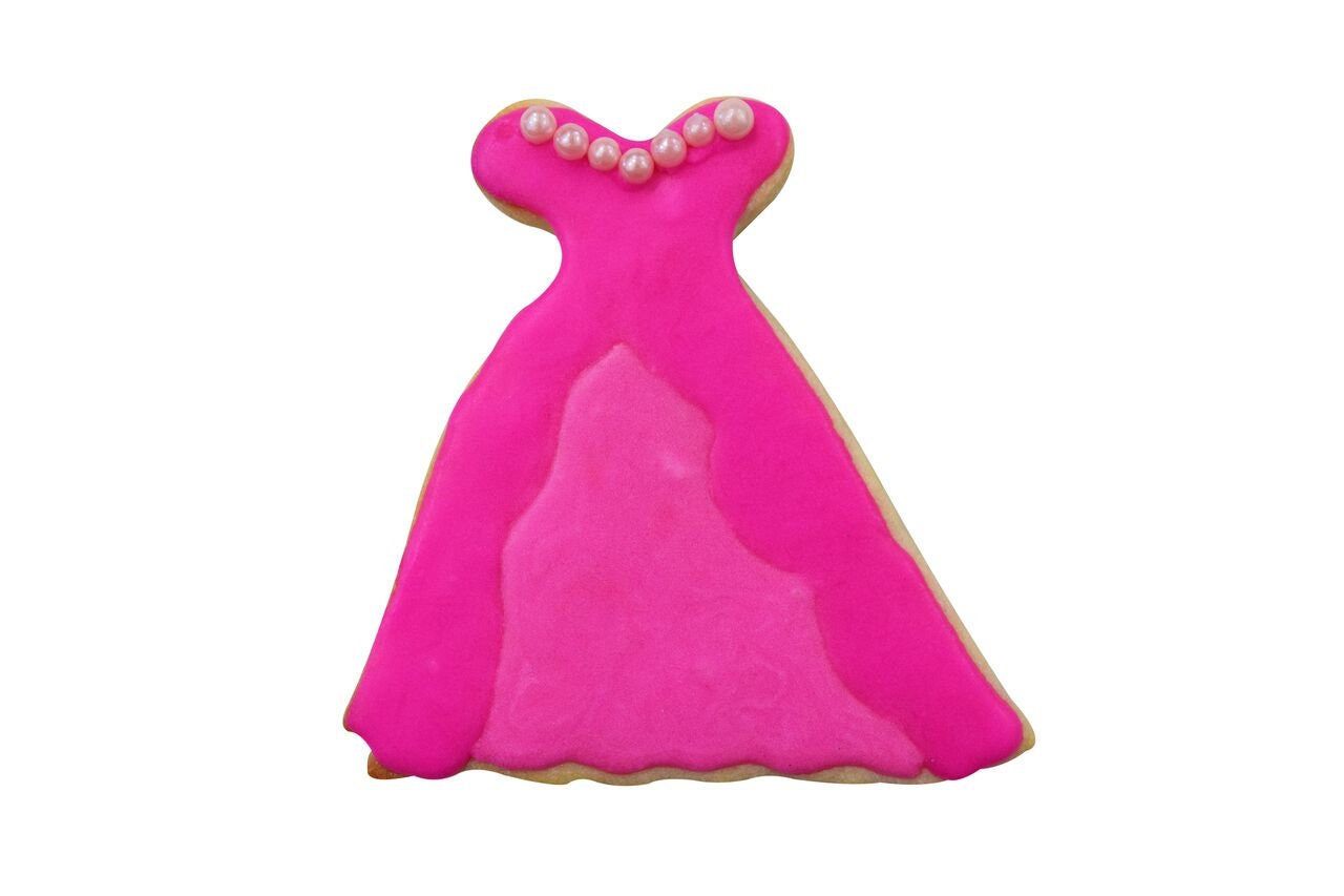 PRINCESS GOWN Cookie Cutter Metal 4 Inches - Dress Princess Ball Dancing Stencil Fondant
