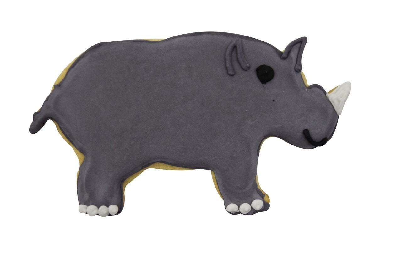 RHINO Cookie Cutter Metal 4.75 Inches - Stencil Fondant Zoo Animal