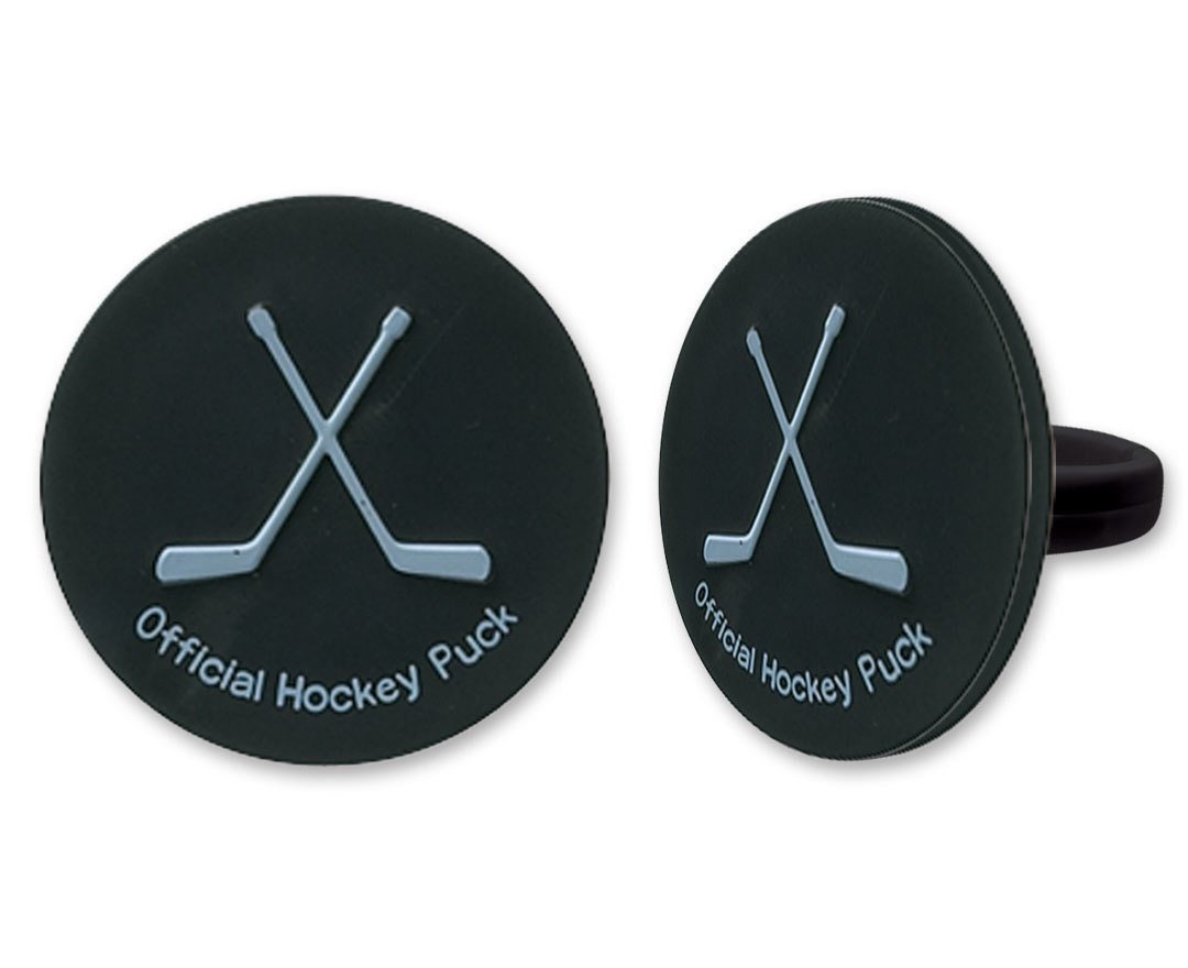 12 Hockey Puck Cupcake Rings Cake Toppers for Birthday Party NHL Craft Supply