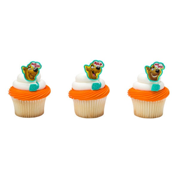 12 SCOOBY-DOO Cupcake Rings Ruh Roh Scooby-Doo! Cake Toppers for Birthday Party Decoration