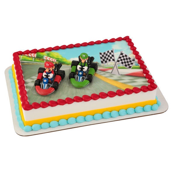 SUPER MARIO Cake Topper Kart Bros Brothers Cake Decoration Decoset Birthday Craft Supply