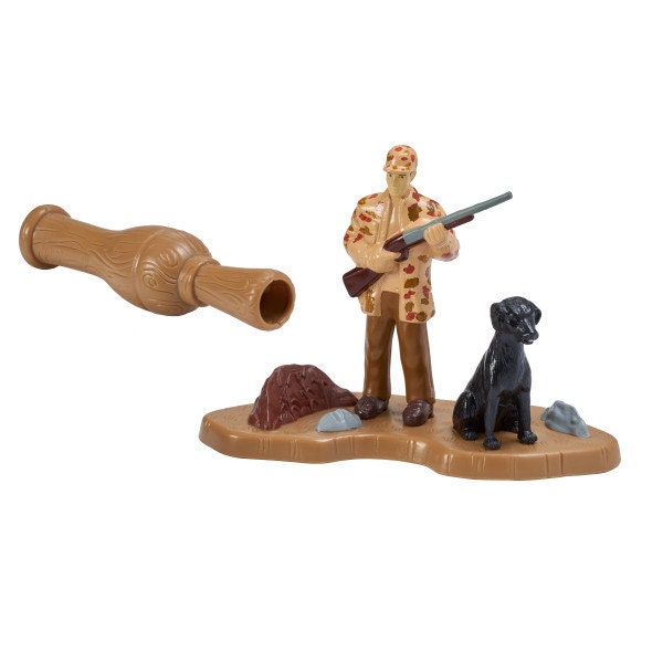 DUCK HUNTING Cake Topper Hunter with Dog Rifle Cake Decoration Decoset Birthday Craft Supply