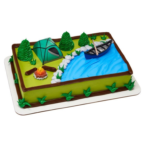 FIRESIDE CAMP Cake Topper Tent Canoe Paddle Cake Decoration Decoset Birthday