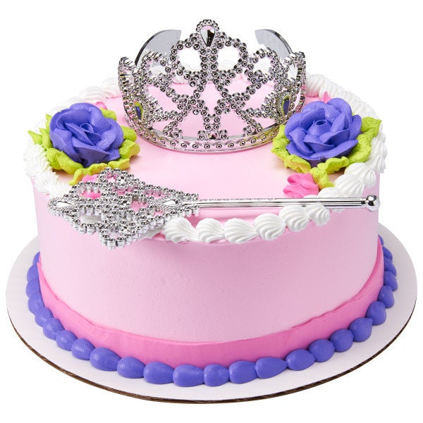 TIARA CROWN SCEPTER Cake Topper Princess Queen Set Cake Decoration Decoset Birthday