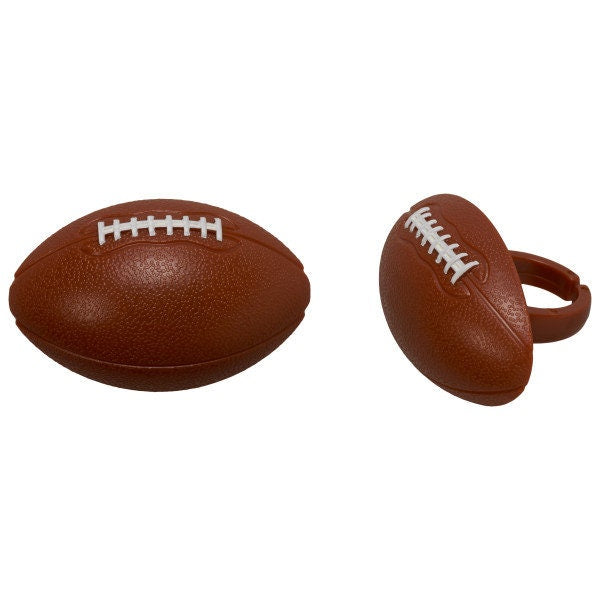 12 FOOTBALL Cupcake Rings 3D Cake Toppers for Birthday Party Decoration