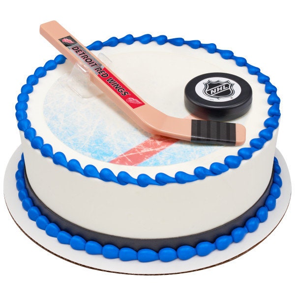 DETROIT RED WINGS Cake Topper Nhl Slap Shot Cake Decoration Decoset Birthday