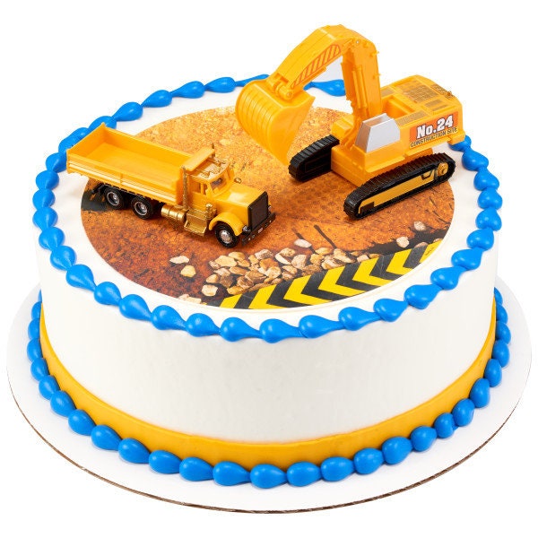 CONSTRUCTION DIG Cake Topper Dump Truck Crane Cake Decoration Decoset Birthday