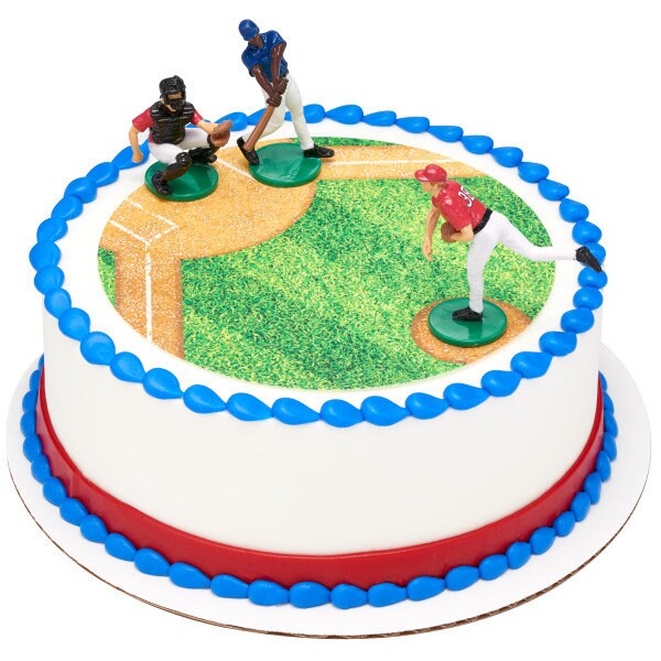 BATTER UP BASEBALL Cake Topper Pitcher Catcher Cake Decoration Decoset Birthday