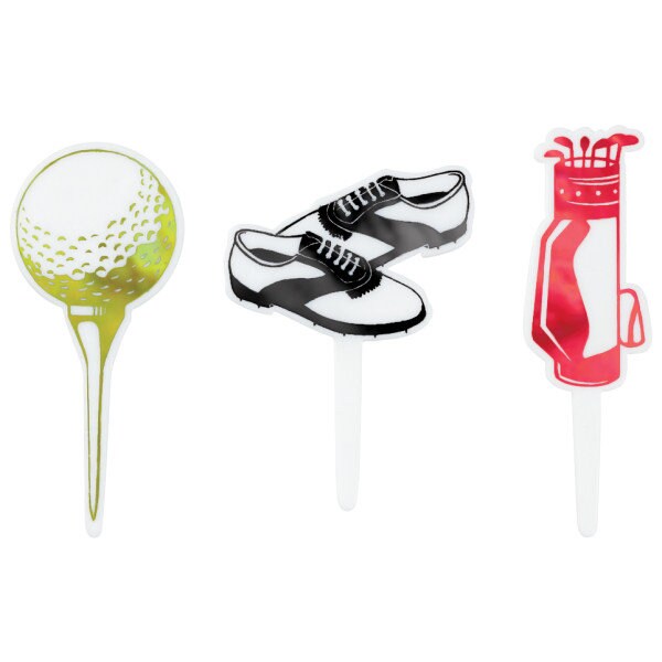 12 GOLF Cupcake Picks Cake Toppers for Father's Day Party Decoration Birthday