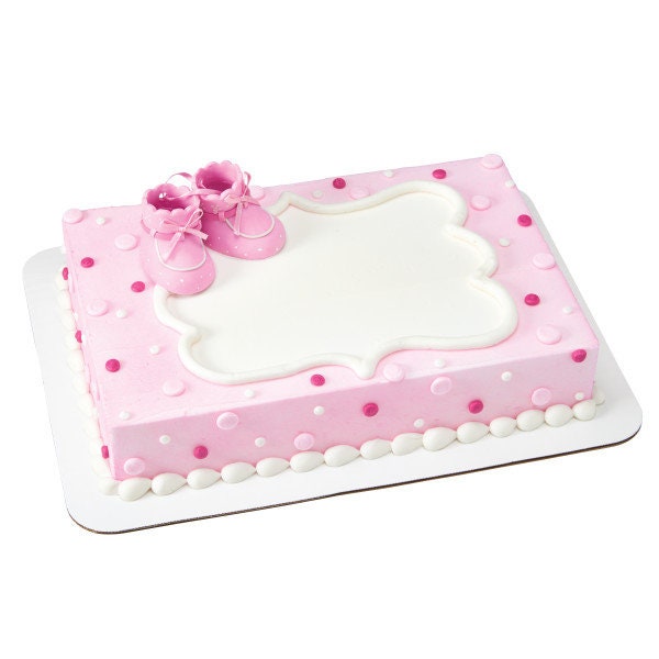 PINK BABY BOOTIES Cake Topper Cake Decoration Baby Shower Girl Shoes Decoset