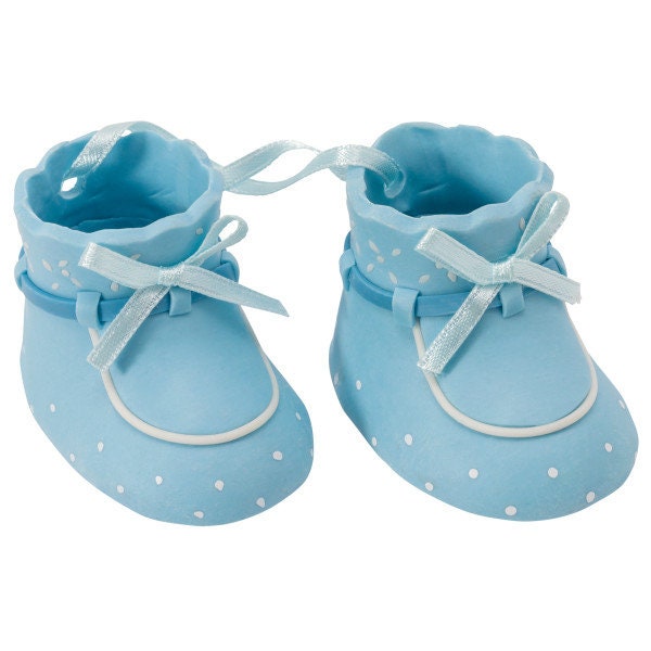 BLUE BABY BOOTIES Cake Topper Cake Decoration Baby Shower Boy Shoes Decoset