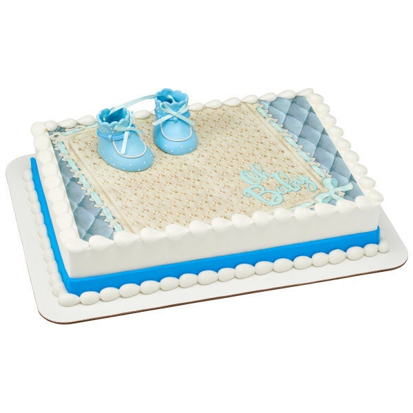 BLUE BABY BOOTIES Cake Topper Cake Decoration Baby Shower Boy Shoes Decoset