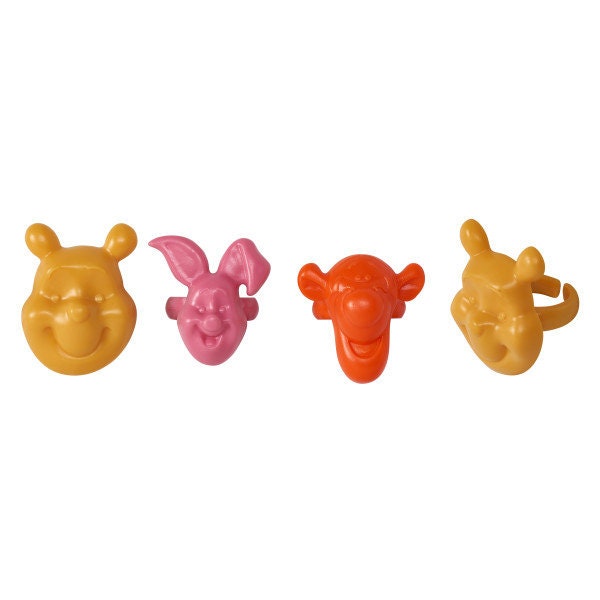12 WINNIE THE POOH Cupcake Rings Piglet Eeyore Tigger Pooh Picks Cake Toppers Decoration Birthday