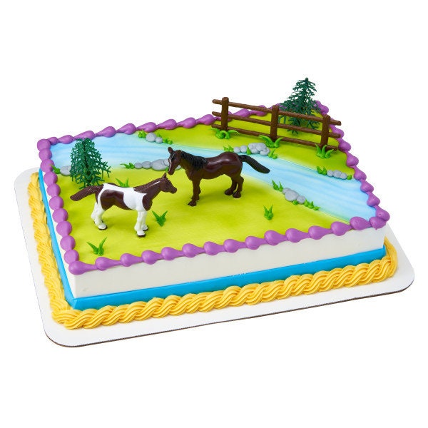 HORSES Cake Topper Racing Farm Pony Farm Riding Cake Decoration Birthday Decoset