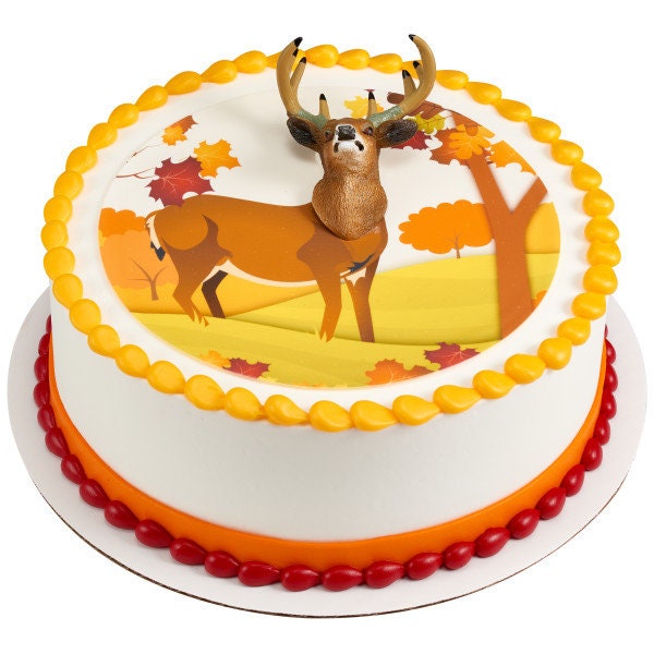DEER HEAD MAGNET Cake Topper Hunting Fishing Lodge Outdoors Cake Decoration Birthday Decoset