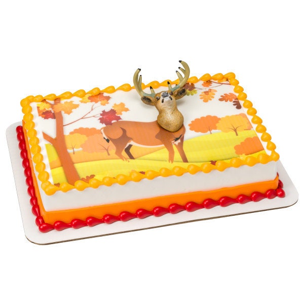 DEER HEAD MAGNET Cake Topper Hunting Fishing Lodge Outdoors Cake Decoration Birthday Decoset
