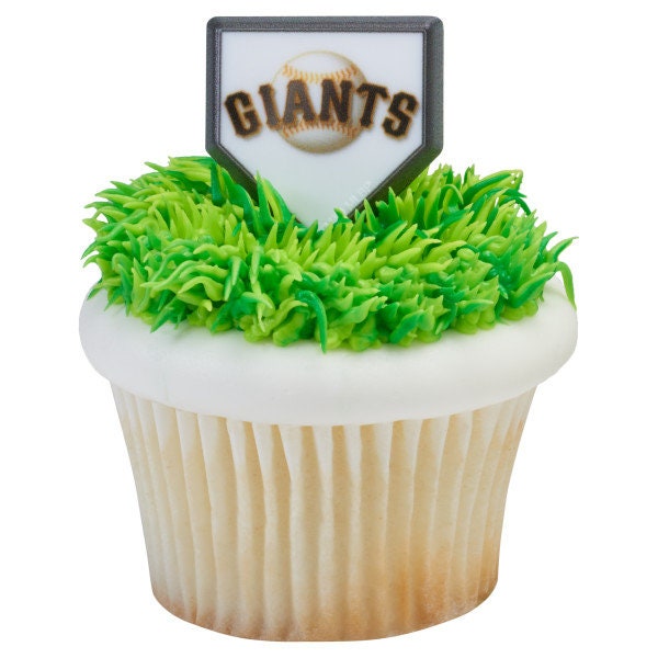 12 SAN FRANCISCO GIANTS Cupcake Rings Mlb Home Plate Cake Toppers for Birthday Party Decoration