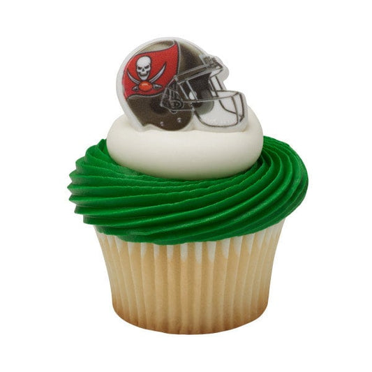 12 TAMPA BAY BUCCANEERS Cupcake Rings Nfl Cake Toppers for Birthday Party Decoration Craft Supply