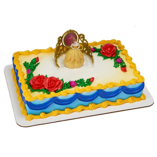 DISNEY PRINCESS Cake Topper Belle Beautiful as a Rose Crown Cake Decoration Decoset Birthday Craft Supply