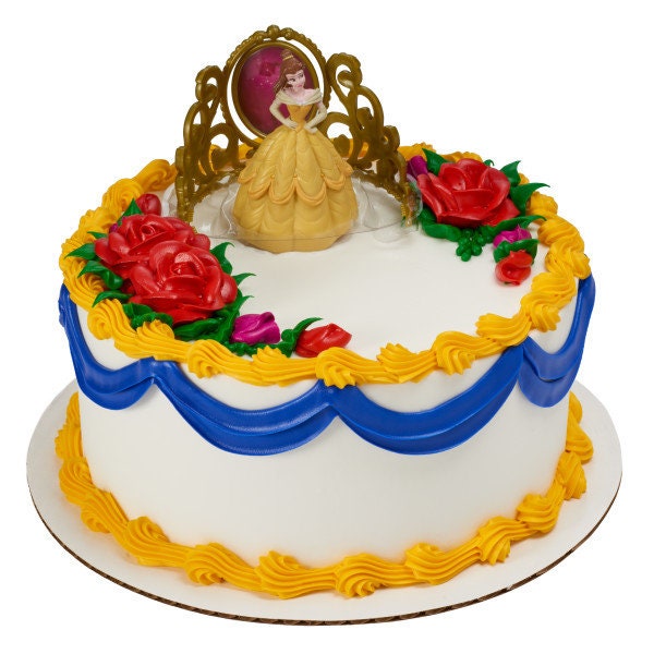 DISNEY PRINCESS Cake Topper Belle Beautiful as a Rose Crown Cake Decoration Decoset Birthday Craft Supply