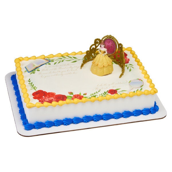 DISNEY PRINCESS Cake Topper Belle Beautiful as a Rose Crown Cake Decoration Decoset Birthday