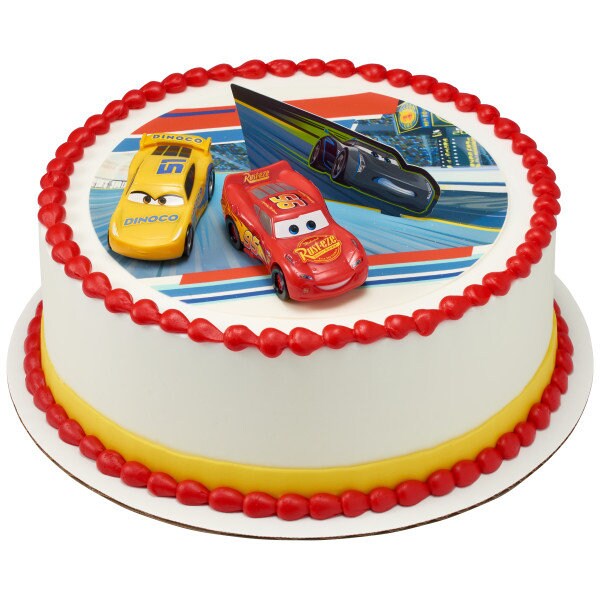 DISNEY CARS 3 Cake Topper Ahead of the Curve McQueen Cruz Party Cake Decoration Birthday Decoset Craft Supply