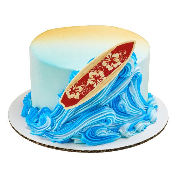 12 SURF BOARD LAYONS Cupcake Surfin' Beach Summer Cake Toppers for Birthday Party Decoration
