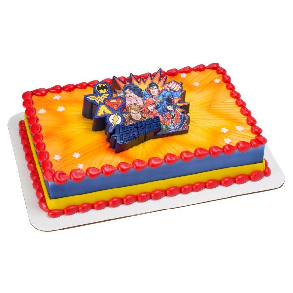 JUSTICE LEAGUE Cake Topper United Decoration Superman Wonder Woman Decoset Birthday