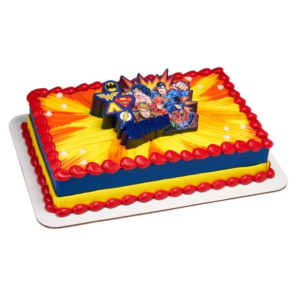 JUSTICE LEAGUE Cake Topper United Decoration Superman Wonder Woman Decoset Birthday