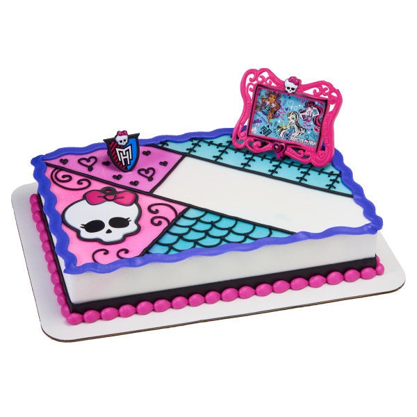 MONSTER HIGH Cake Topper Best Beasties Skull Ring Picture Frame Decoration Decoset Birthday