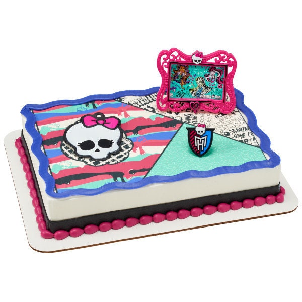 MONSTER HIGH Cake Topper Best Beasties Skull Ring Picture Frame Decoration Decoset Birthday