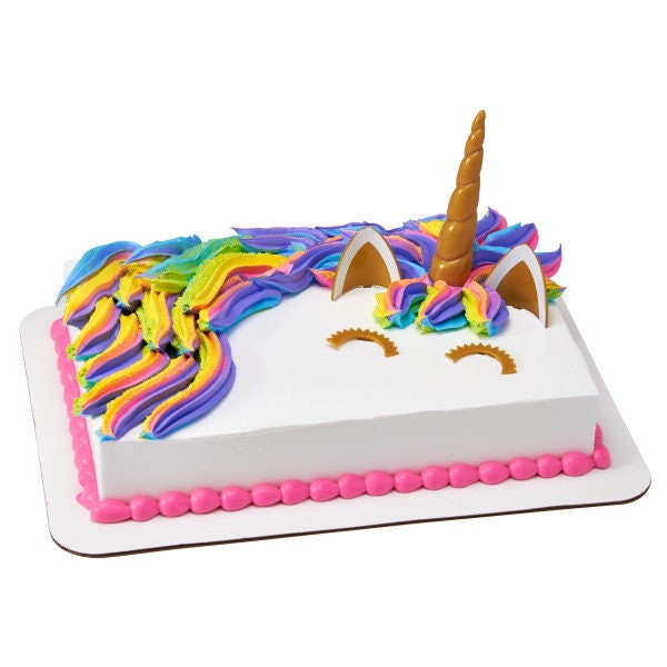 UNICORN Cake Topper Horn Mane Eyelashes Mystic Fantasy Decoration Decoset Birthday