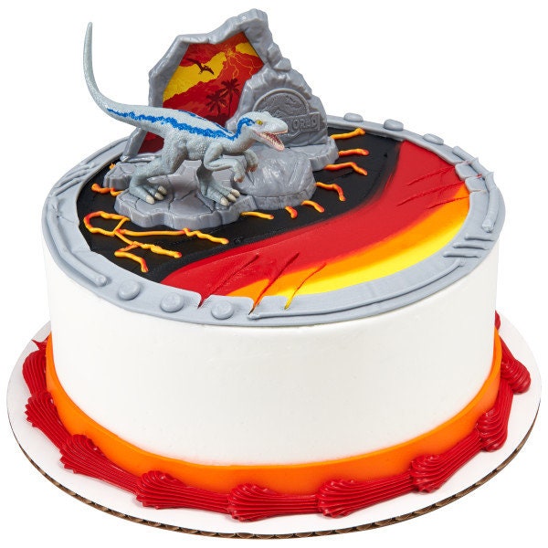 JURASSIC PARK Cake Topper Fallen Kingdom Dinosaur Movie Volcano Decoration Decoset Birthday Craft Supply