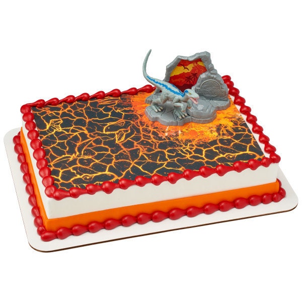 JURASSIC PARK Cake Topper Fallen Kingdom Dinosaur Movie Volcano Decoration Decoset Birthday