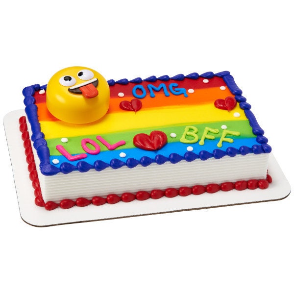 EMOJI Cake Topper Icons Funny Faces Birthday Cake Decoration Decoset