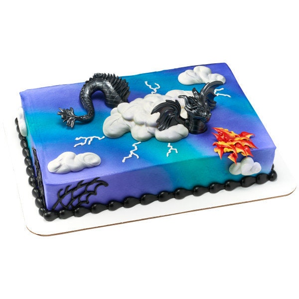 DRAGON CREATIONS Cake Topper Head Wings Tale Fantasy Birthday Cake Decoration Decoset