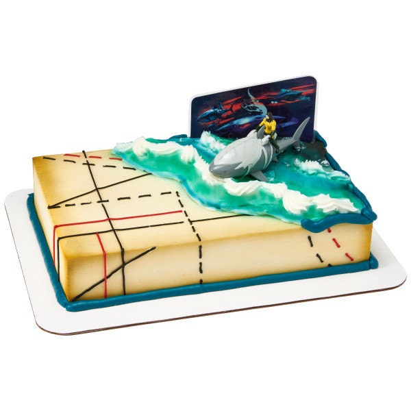 AQUAMAN Cake Topper Shark Birthday Cake Decoration Decoset