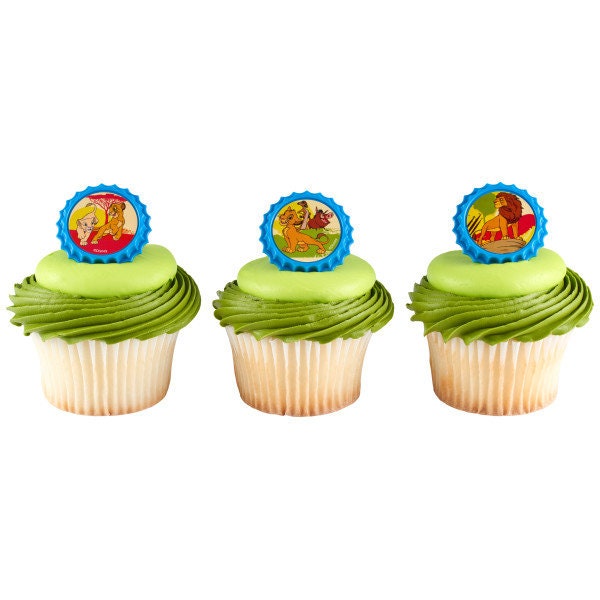 12 LION KING Cupcake Rings Pride Rock Disney Cake Toppers Birthday Party Decoration Picks