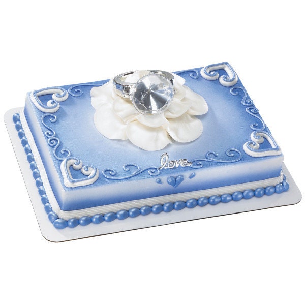 DIAMOND RING Cake Topper Engagement Bachelorette Wedding Party Love Cake Decoration Decoset