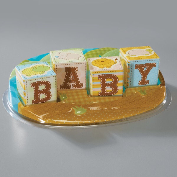 SAFARI BABIES Cake Topper Baby Shower Blocks Hippo Lion Cake Decoration Decoset