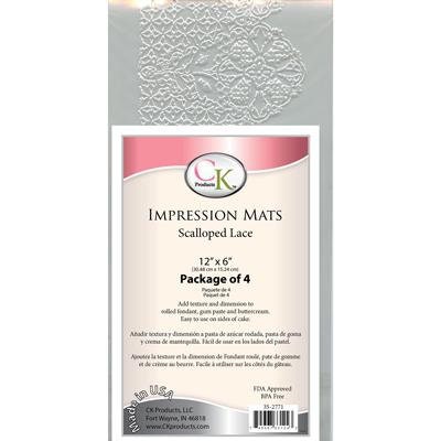 Scallop Lace Impression Mat - Great for Fondant, Gumpaste, & Buttercream - Custom Cake Decorating
