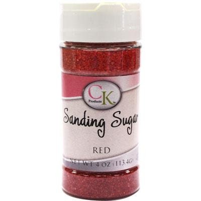 RED Sanding Sugar - For Cupcakes, Cakes, Cookies, Parties - 4 oz.
