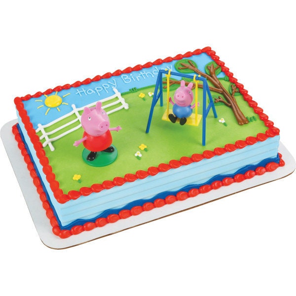 PEPPA PIG Cake Topper Swing Set Birthday Party George Cake Decoration Decoset Craft Supply