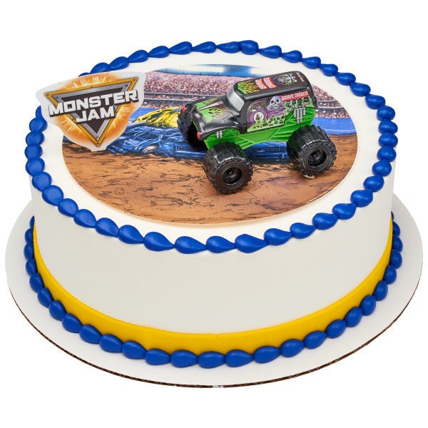 MONSTER JAM Cake Topper Grave Digger Full Throttle Fun Birthday Party Cake Decoration Decoset Craft Supply