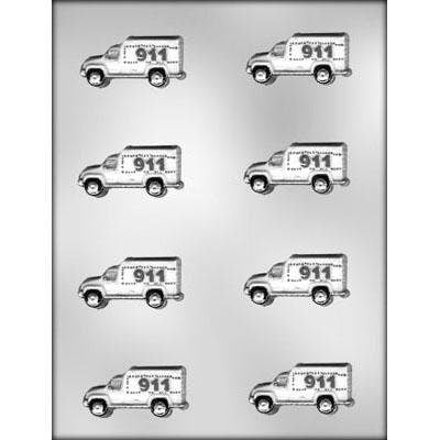 Ambulance Chocolate Candy Mold -- EMT First Responder 911 Truck Paramedic EMS Soap